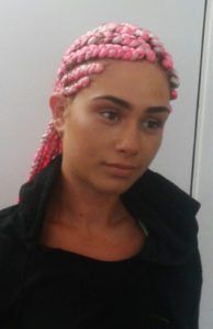 Braids with Colour Pink - Front