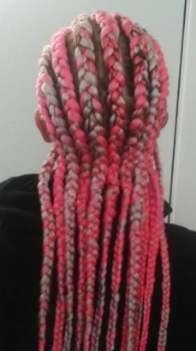 large pink braids back