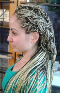 Braiding with Blonde Colour