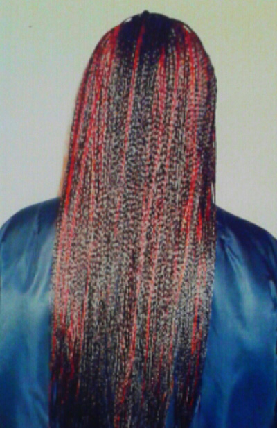 African Braids, Small, Red Colour