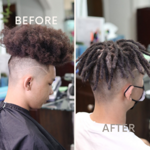 Before and After of Dread Locs on Asian